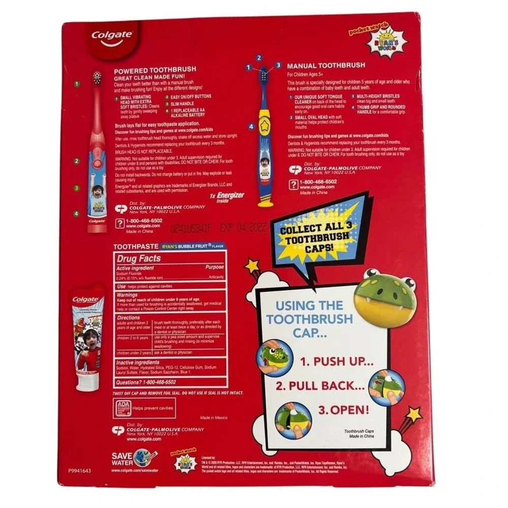 Ryan's World Gift Set Colgate Healthy Teeth Set & Mini-Backpack NEW Expired Past
